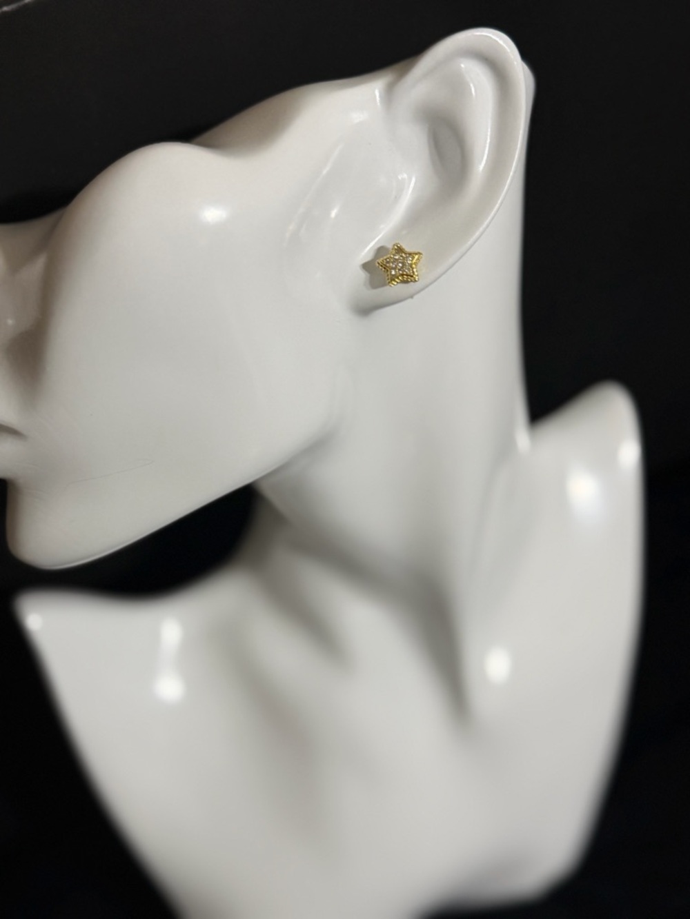 14k Gold Finish Star Stud Earrings - Women Jewelry